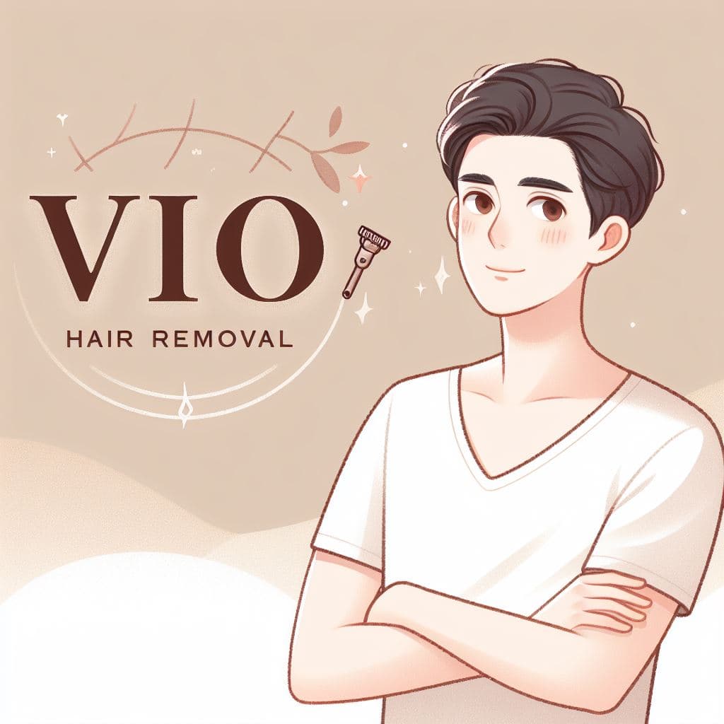 恥ずかしそうな表情でVIO脱毛を検討する若い男性
